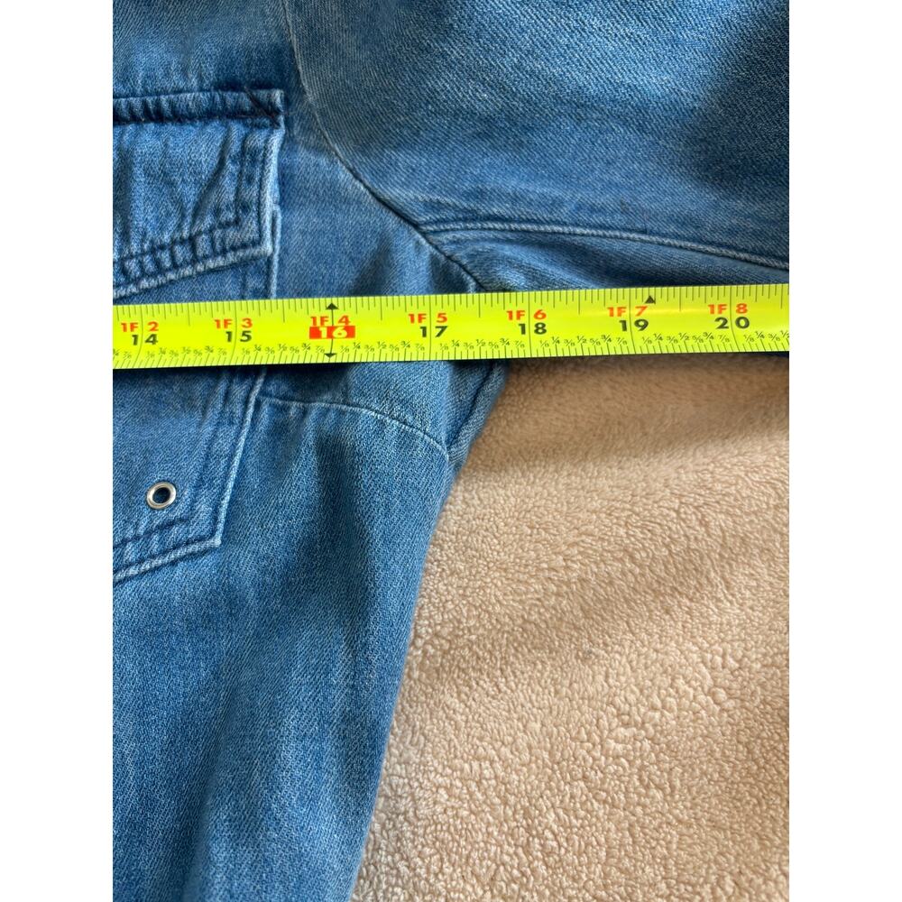 Veronica Beard Jean Denim Long Sleeve Zip Front Romper Blue S - Picture 7 of 10